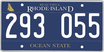 RI license plate 293055