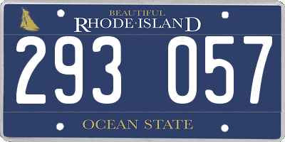 RI license plate 293057