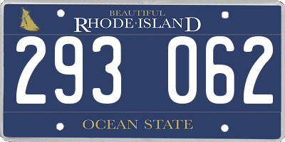 RI license plate 293062