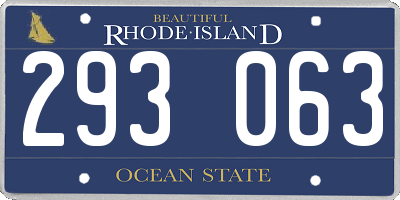 RI license plate 293063