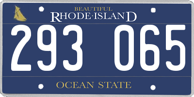 RI license plate 293065