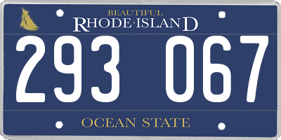 RI license plate 293067