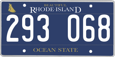 RI license plate 293068