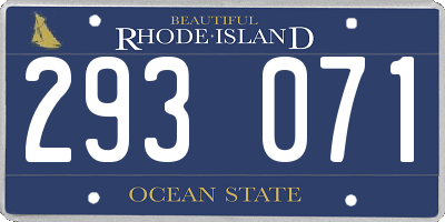 RI license plate 293071