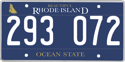 RI license plate 293072