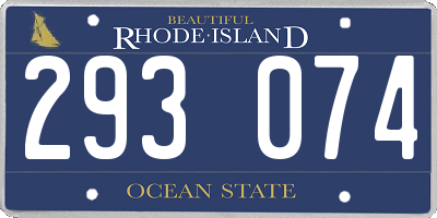 RI license plate 293074