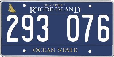 RI license plate 293076