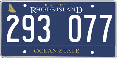 RI license plate 293077