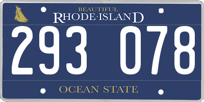 RI license plate 293078