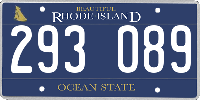 RI license plate 293089