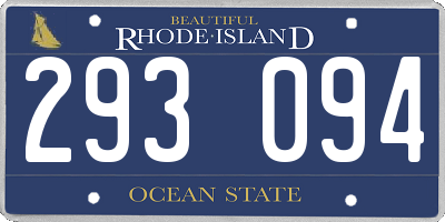 RI license plate 293094