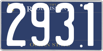 RI license plate 2931