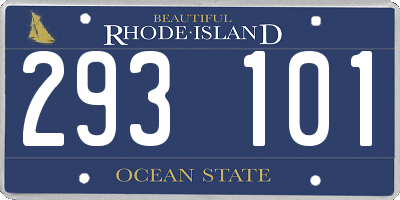 RI license plate 293101