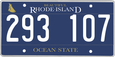 RI license plate 293107