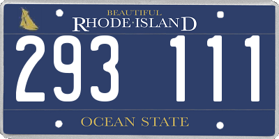 RI license plate 293111