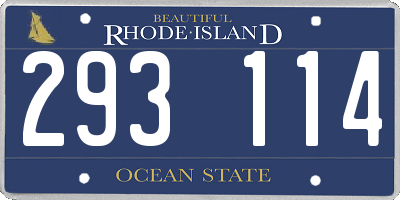 RI license plate 293114