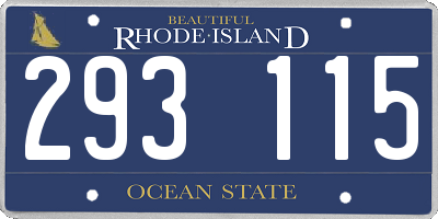 RI license plate 293115