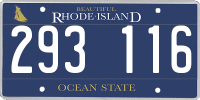 RI license plate 293116