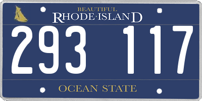 RI license plate 293117
