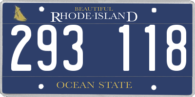 RI license plate 293118
