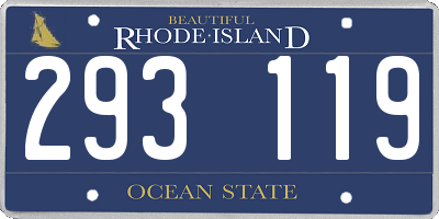 RI license plate 293119