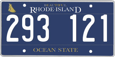 RI license plate 293121