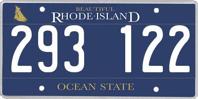 RI license plate 293122