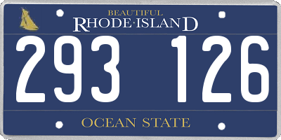 RI license plate 293126