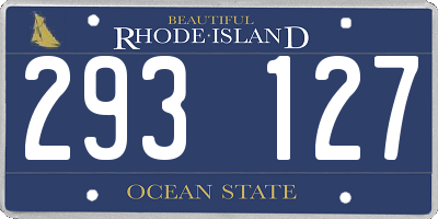 RI license plate 293127