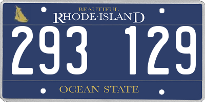 RI license plate 293129