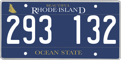 RI license plate 293132