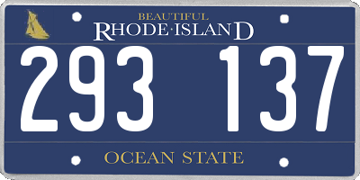 RI license plate 293137