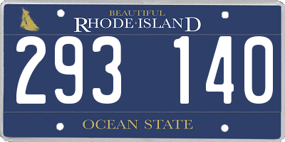 RI license plate 293140