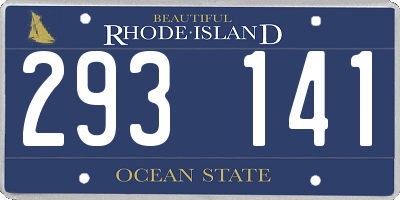 RI license plate 293141