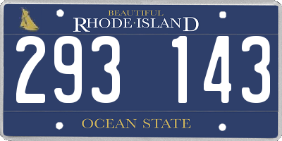 RI license plate 293143