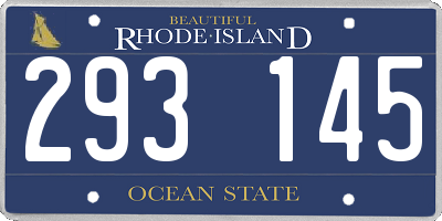 RI license plate 293145