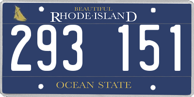 RI license plate 293151