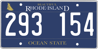 RI license plate 293154