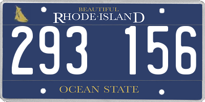 RI license plate 293156