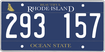 RI license plate 293157