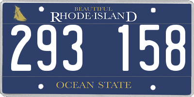 RI license plate 293158