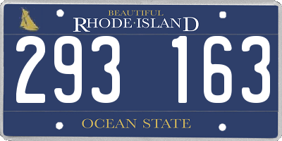 RI license plate 293163