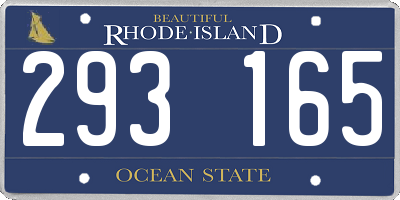 RI license plate 293165