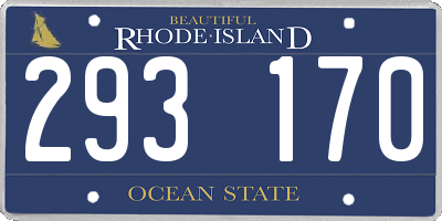 RI license plate 293170