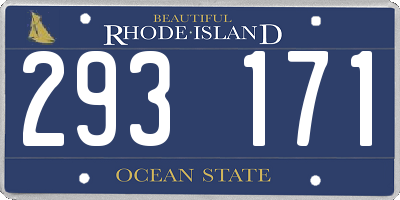RI license plate 293171