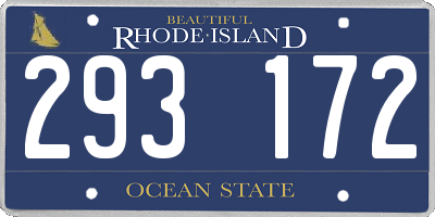 RI license plate 293172