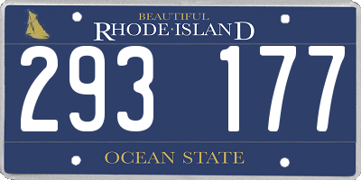 RI license plate 293177