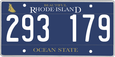RI license plate 293179