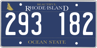 RI license plate 293182