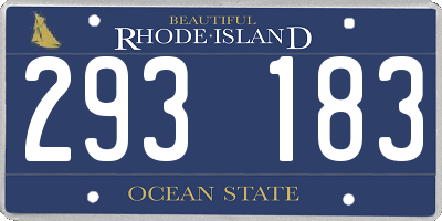 RI license plate 293183
